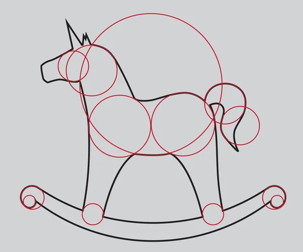 Licorne. Balançoire, conception d'un cheval. style rétro — Image vectorielle