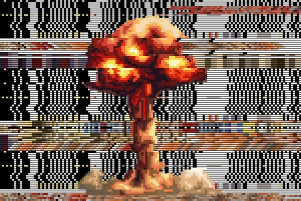 çizilmiş patlama. kareler piksel. kırık vektör arka plan. basamak