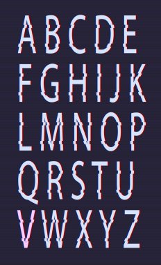 Aksaklık stil, eski televizyon ekran distorsiyon etkisi İngilizce ve