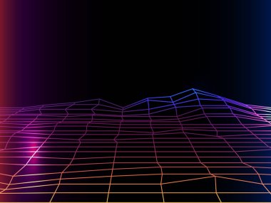  synth pop ışık kılavuz arka plan. Vektör Retro arka plan 80s. 