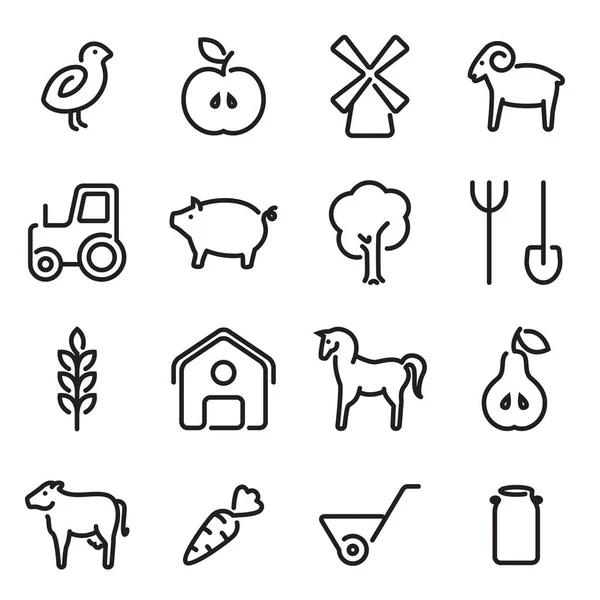 Conjunto de ícones agrícolas —  Vetores de Stock