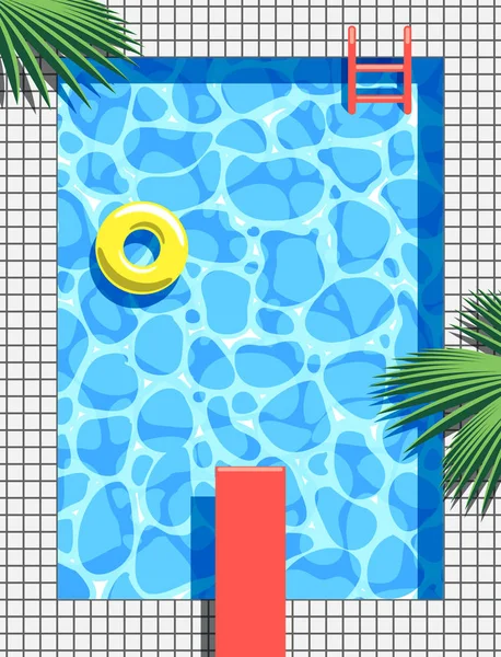 Concepto de invitación fiesta piscina. Ilustración vectorial de verano . — Vector de stock