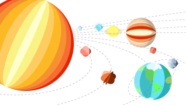 図では、太陽系の惑星 — ストックベクタ