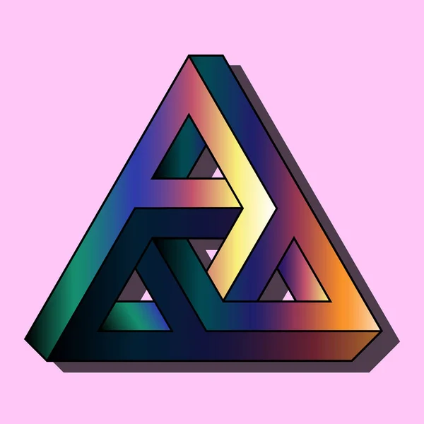 Penrose üçgeni. İmkansız üçgen optik illüzyon razontsve — Stok Vektör