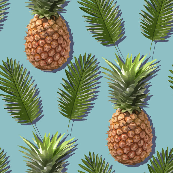 Seamless vector background, pineapple