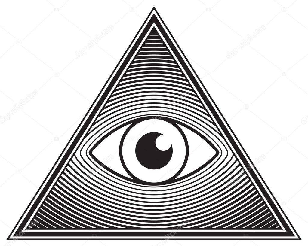 Triangle, eye, symbol, silhouette