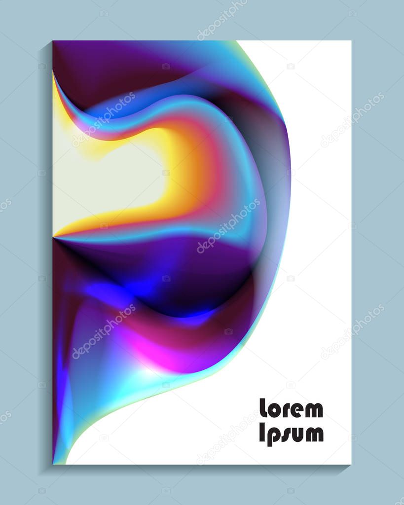 Liquid color cover. Fluid shapes composition. Futuristic design poster.