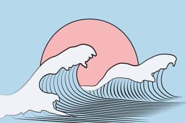 Okyanus dalga izole illüstrasyon