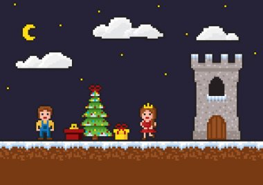 piksel arka planda. retro tarzı, 8 bit, eski oyunlar arka plan