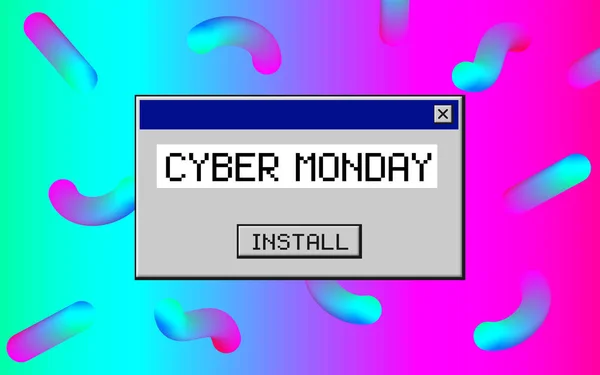 Cyber Monday, instalar fondo de arte . — Vector de stock