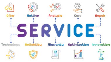 vektör paneli bilgi grafikleri, simgeler ayarlandı