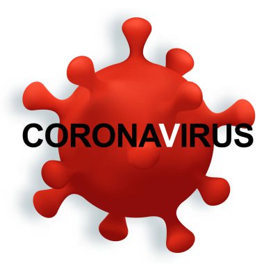 Coronavirus 2019-nCoV. Coronavirus 2019-nCoV yüzen grip virüsü, kanser hücrelerini gösteriyordu. Vektör çizimi. izole öge