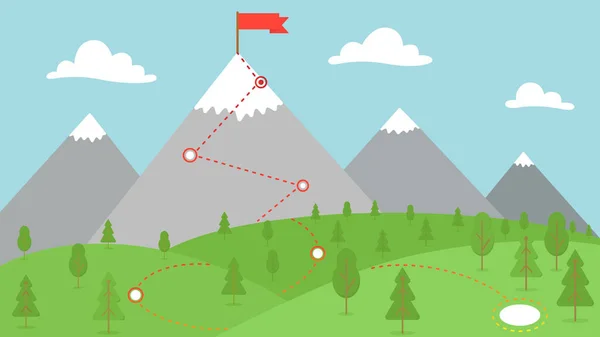 Conquistare Montagne Paesaggio Sfondo Raggiungere Obiettivo — Vettoriale Stock
