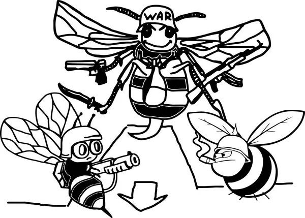 BeesVsBumble-Bee pen drawing