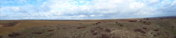 Bozkır panorama gökyüzü ağaçlar — Stok fotoğraf