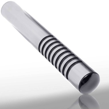 Şerit mikrofon gümüş beyaz arka plan