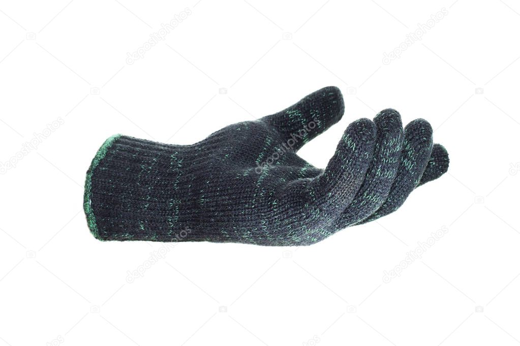 handful glove black green