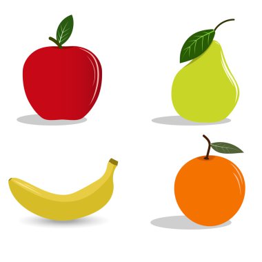 Parlak meyve kümesi. düz