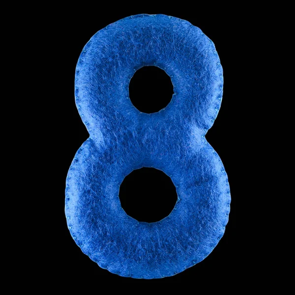 Nummer 8 från blå filt — Stockfoto