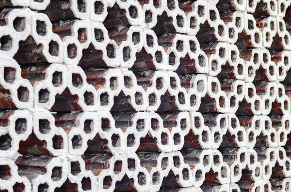 Τοίχος από τα κεραμίδια από πηλό. Ανατολική κελί μοτίβο. Γεωμετρικού υποβάθρου — Φωτογραφία Αρχείου