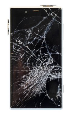 Smartphone ile kırık göstermek izole