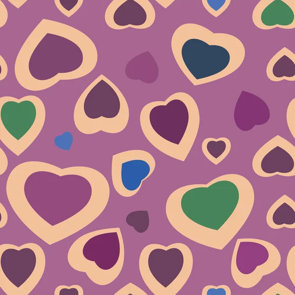 Seamless texture with funny hearts — Stock Vector