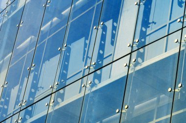 Mimari arka plan. Cam cephe sistemi