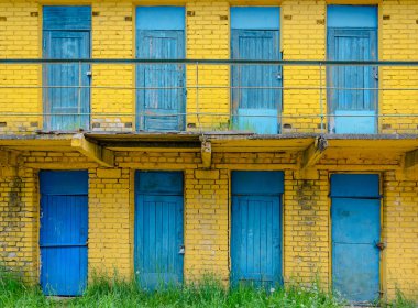 Sarı tuğla duvar arkaplanı