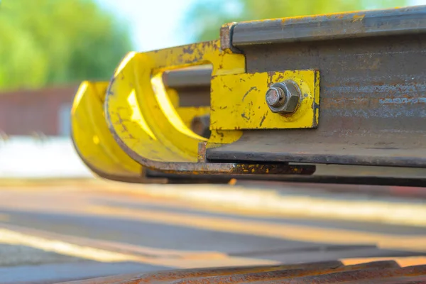 Railhead elements. The rail lash — Stock Photo, Image