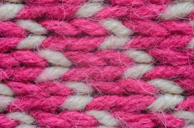 Pembe ve Biege'e örme doku yakın çekim