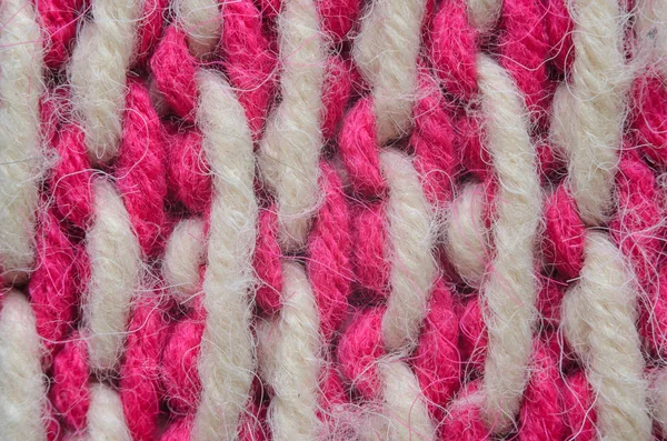 Pembe ve Biege'e örme doku yakın çekim