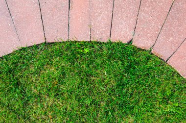 Çim ve taş döşeme doku