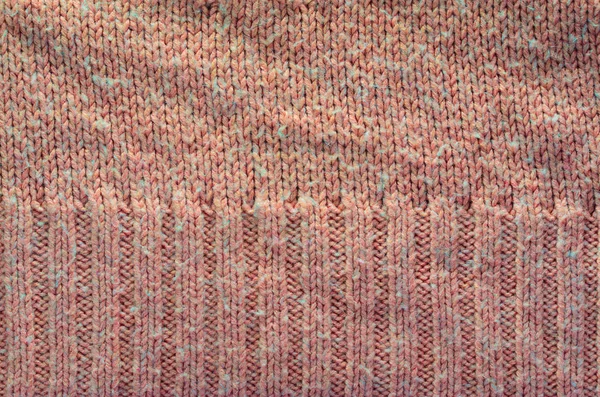 红色质地的针织毛衣有两种针织方式 编织纹理为背景 — 图库照片