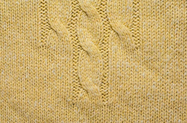 Knit Texture Beige Wool Knitted Fabric Cable Knits Pattern Blank — Stock Photo, Image