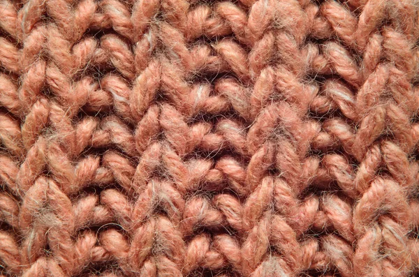 粉红色针织纹理特写 针织毛衣空白背景 — 图库照片