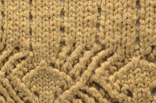 Textura Beige Suéter Punto Con Dos Tipos Punto Textura Punto — Foto de Stock