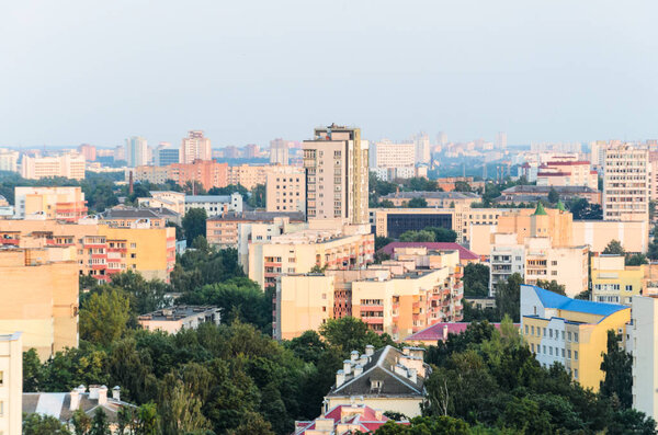 Minsk, Belarus - August 16, 2017: View from the Ferris wheel in Minsk Central City Park