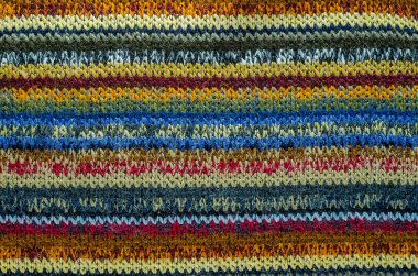 Renkli örgü kumaş dokusu. Örme kazak bez boş arka plan