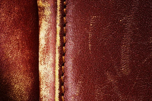 Detalhe de uma velha pasta de couro — Fotografia de Stock