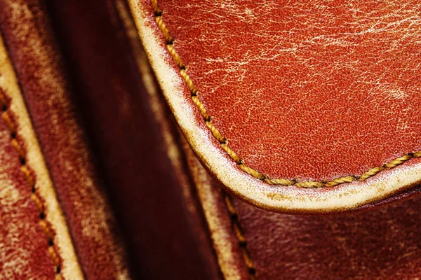 Detail starého koženého kufříku — Stock fotografie