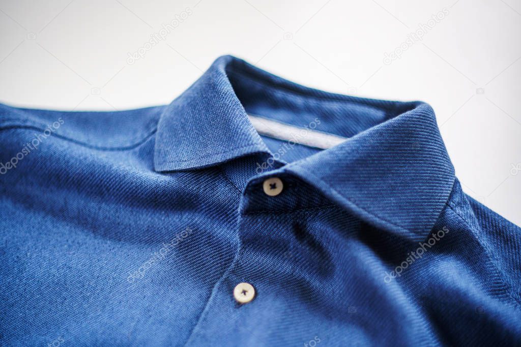 Blue Shirt on White Background