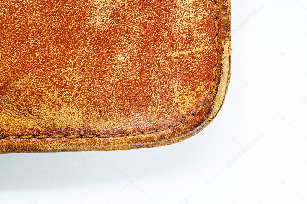 Leather product on a white background