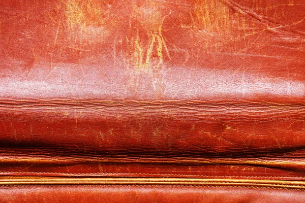 Detail of an old leather briefcase — Stock Photo, Image