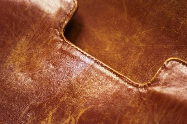 Detail of an old leather briefcase — Stock Photo, Image