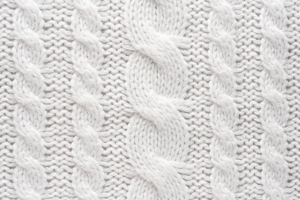 Λευκή μάλλινη υφή πουλόβερ — Φωτογραφία Αρχείου