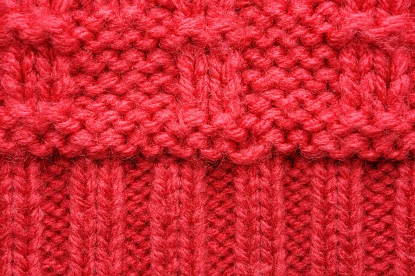 ニットセーターの質感。赤のパターン. — ストック写真