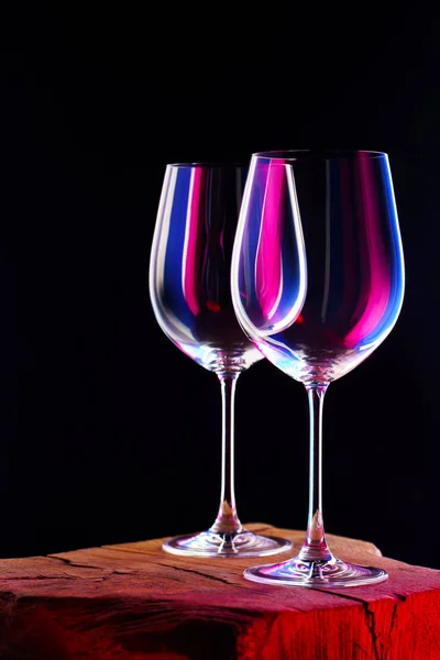 Due bicchieri vuoti per un vino — Foto Stock