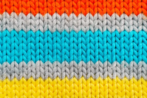 Texture tricotée colorée rayée Photo De Stock
