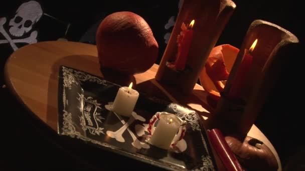 Halloween upír jídelního stolu s hořící svíčky