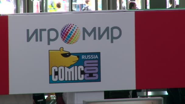 Moskou (Rusland), 1 oktober, 2016: Comic con Rusland logo — Stockvideo